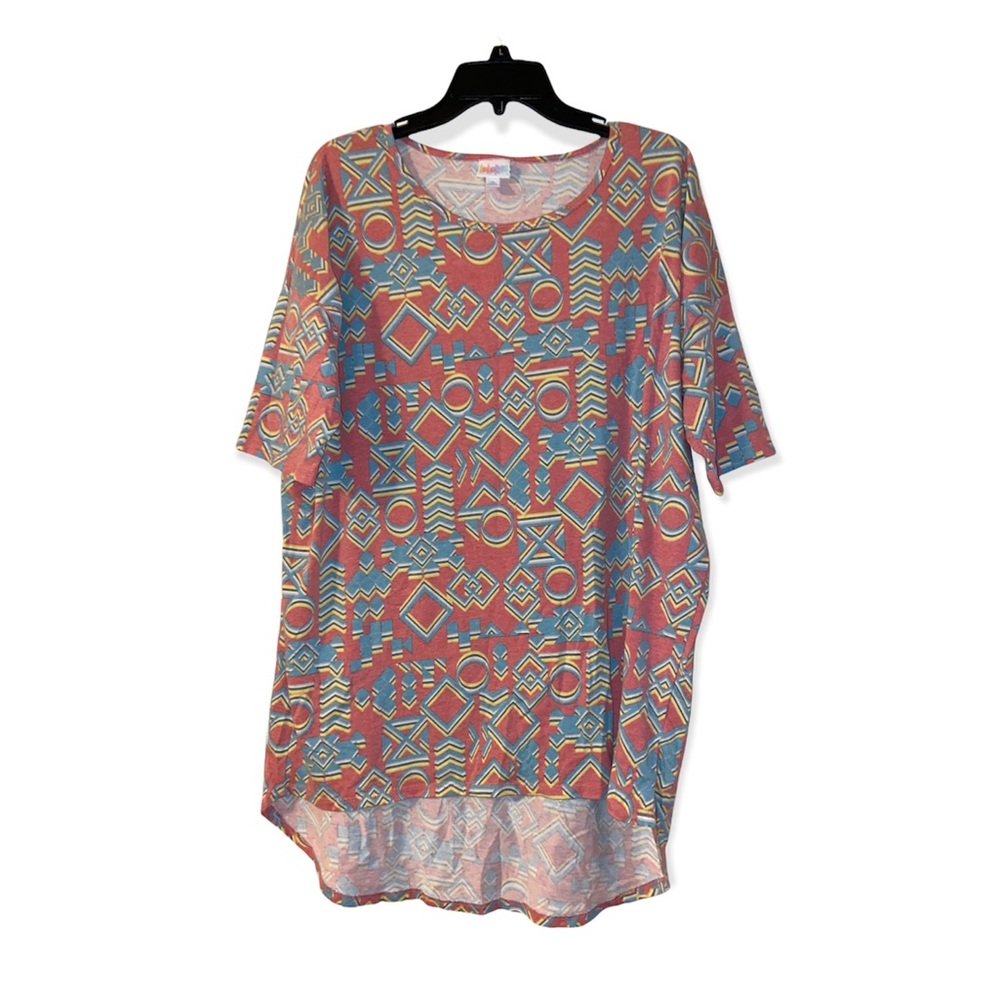 LuLaRoe Irma- Heatherned Geometric patterned tee - Picture 2 of 4